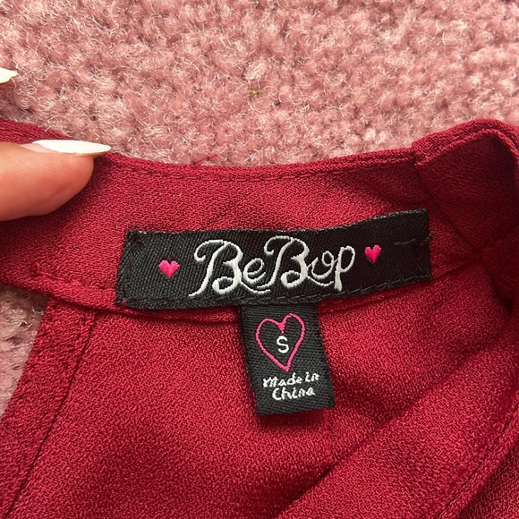 Red Romper with Belt and Pockets Size S - Picture 3 of 7